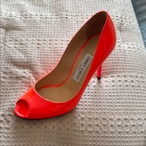 Brand New Jimmy Choo Orange Peep-Toe Heels